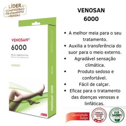 Imagem de Meia 3/4 Venosan 6000 Compressão 20-30mmHg Panturrilha Pé Aberto Bege