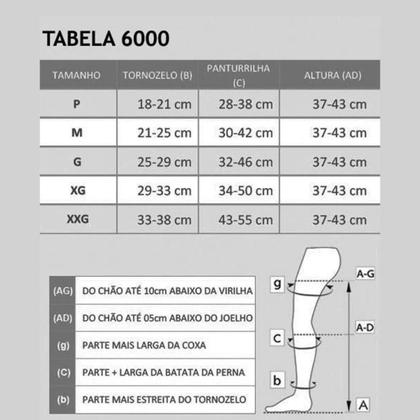 Imagem de Meia 3/4 Venosan 6000 Compressão 20-30mmHg Panturrilha Pé Aberto Bege
