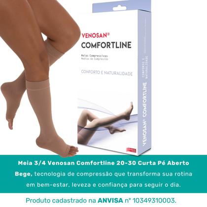 Imagem de Meia 3/4 Venosan Comfortline 20-30 Curta Pé Aberto Bege