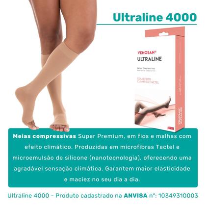 Imagem de Meia 3/4 Venosan Ultraline 4000 Compressão 20-30 Pé Aberto Bege