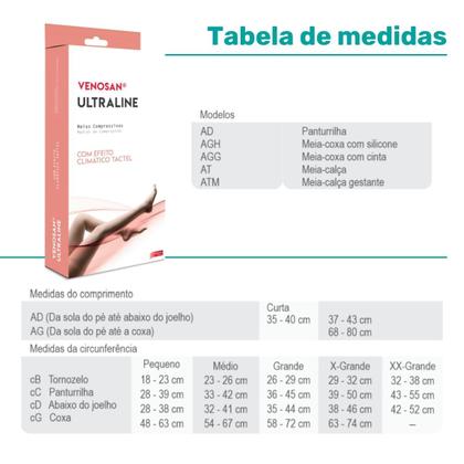 Imagem de Meia 3/4 Venosan Ultraline 4000 Compressão 20-30 Pé Aberto Bege