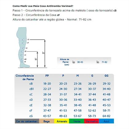 Imagem de Meia 7/8 Compressiva P/ Pós Operatorio Antitrombo Varimed