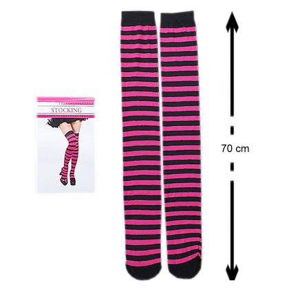 Imagem de Meia 7/8 Longa Listrada Adulto: Festa Fantasia Cosplay Dança Halloween