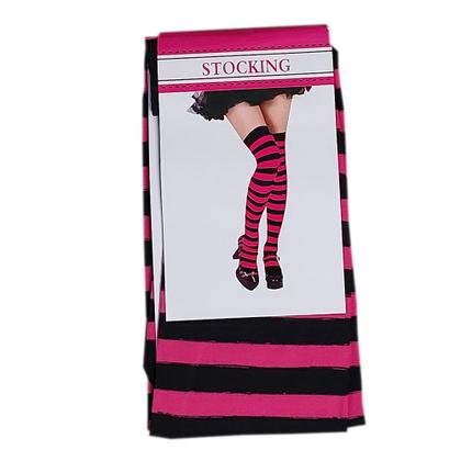 Imagem de Meia 7/8 Longa Listrada Adulto: Festa Fantasia Cosplay Dança Halloween