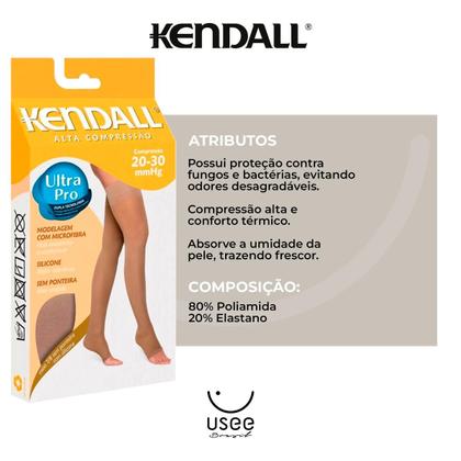 Imagem de Meia 7/8 sem Ponteira Alta Compressão Varizes Inchaço 20-30 mmHg Kendall