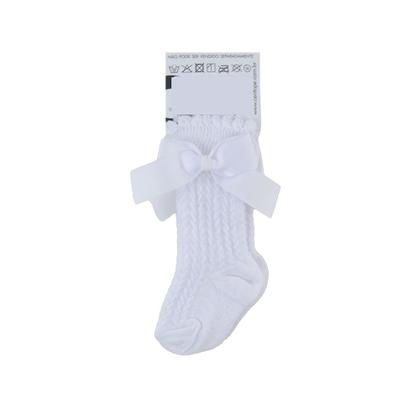 Imagem de Meia Bebê Feminina Centopé Batizado Cano Longo RN Branca - 00018