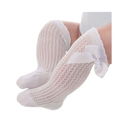 Imagem de Meia Bebê Feminina Centopé Batizado Cano Longo RN Branca - 00018