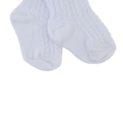 Imagem de Meia Bebê Feminina Centopé Batizado Cano Longo RN Branca - 00018