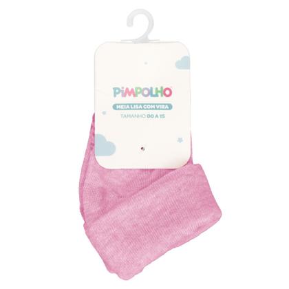 Imagem de Meia Bebê Lisa com Vira 00-15 Feminino - Pimpolho
