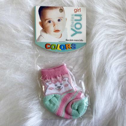 Imagem de Meia Bebê RN várias Estampada Menina em Algodão