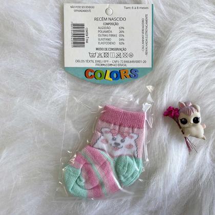 Imagem de Meia Bebê RN várias Estampada Menina em Algodão