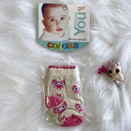 Imagem de Meia Bebê RN várias Estampada Menina em Algodão