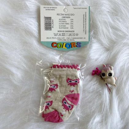Imagem de Meia Bebê RN várias Estampada Menina em Algodão