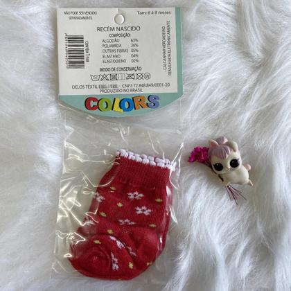 Imagem de Meia Bebê RN várias Estampada Menina em Algodão