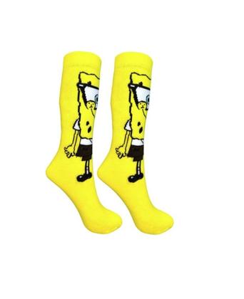 Imagem de Meia Bob Esponja Amarela Divertida Estilosa Look Urbano Personagem Animado Streetwear Algodão Macio Adulto 34 43