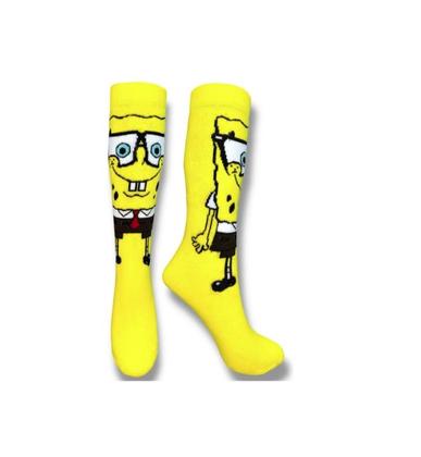 Imagem de Meia Bob Esponja Amarela Divertida Estilosa Look Urbano Personagem Animado Streetwear Algodão Macio Adulto 34 43