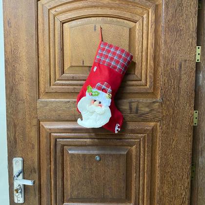 Imagem de Meia Bota Natal Enfeite Porta Janela Arvore Natalino Casa Loja Comemoraçao Entrada Confraternizaçao Fim de Ano Merry Christimas
