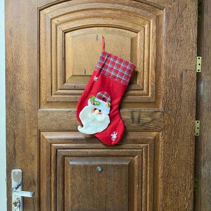Imagem de Meia Bota Natal Enfeite Porta Janela Arvore Natalino Casa Loja Comemoraçao Entrada Confraternizaçao Fim de Ano Merry Christimas