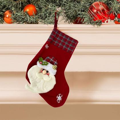 Imagem de Meia Bota Natal Enfeite Porta Janela Arvore Natalino Casa Loja Comemoraçao Entrada Confraternizaçao Fim de Ano Merry Christimas