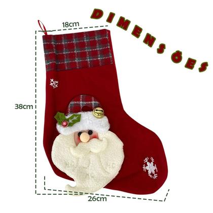 Imagem de Meia Bota Natal Enfeite Porta Janela Arvore Natalino Casa Loja Comemoraçao Entrada Confraternizaçao Fim de Ano Merry Christimas