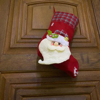 Imagem de Meia Bota Natal Enfeite Porta Janela Arvore Natalino Casa Loja Comemoraçao Entrada Confraternizaçao Fim de Ano Merry Christimas