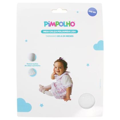 Imagem de Meia Calça Bebê FINA fio 20 Branca 05 a 24 meses- Pimpolho