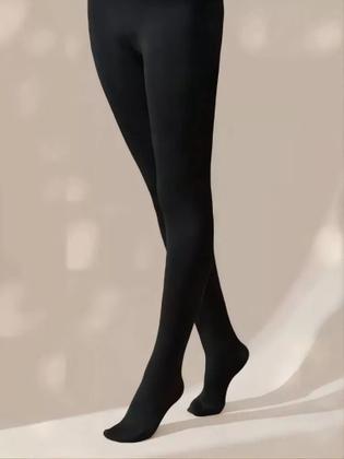 Imagem de Meia Calça Com Pé Flanelada Térmica Frio Inverno Feminina