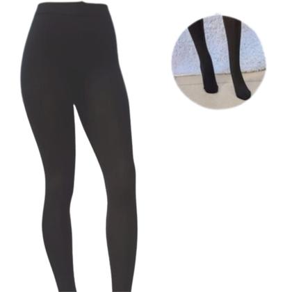 Imagem de Meia calça com pé térmica flanelada inverno tam p,m,g,gg