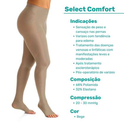 Imagem de Meia Calça Compressiva  Sigvaris Select Comfort Premium  20-30mmhg  Cor Natural