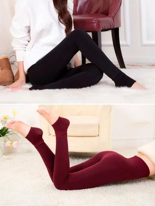 Imagem de Meia Calça Feminina Forrada Felpuda Segunda Pele Térmica