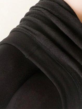 Imagem de Meia Calça Feminina Sem Pé Fio 80 Preta Grossa Térmica Flanelada Frio Esquiar Legging Mulher