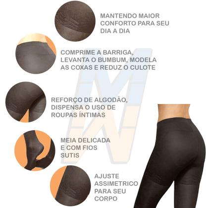 Imagem de Meia Calça Fio 15 Modeladora Up-Line Lupo 5895-001 Levanta Bumbum Comprime Barriga