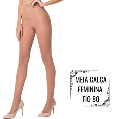 Imagem de Meia Calça Fio 80 Adulto Opaca Básica Feminina Inverno