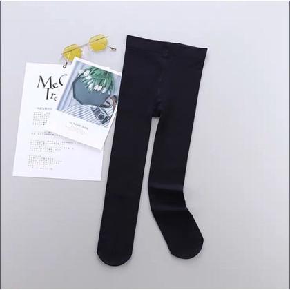 Imagem de Meia Calça Grossa infantil Frio Inverno Unissex Preto 2 a 14 anos