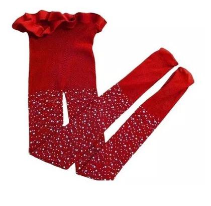 Imagem de Meia Calça Infantil Blogueirinha Arrastão Com Brilho