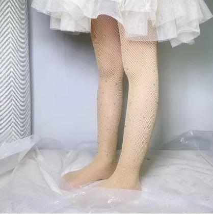 Imagem de Meia Calça Infantil Blogueirinha Arrastão Com Brilho