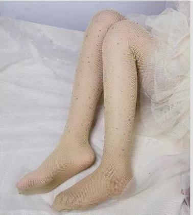 Imagem de Meia Calça Infantil Blogueirinha Arrastão Com Brilho