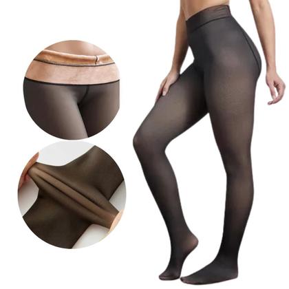 Imagem de Meia Calça Lã Térmica Translúcida Forrada Pelinho Pelúcia
