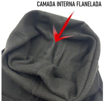 Imagem de Meia Calça Legging Flanelada Térmica  Adulto Tamanho Único Cor Preta Com Pe/Sem Pe