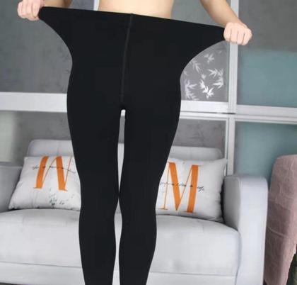 Imagem de Meia Calça Legging Flanelada Térmica  Adulto Tamanho Único Cor Preta Com Pe/Sem Pe