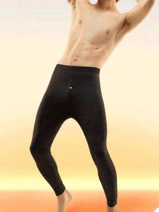 Imagem de Meia calça masculina flanelada térmica frio inverno c/ botão