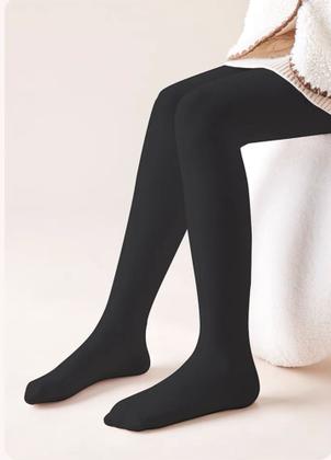 Imagem de Meia-Calça Peluciado Infantil 180g Menina Térmica Legging Quente Grossa Forrada de lã Inverno