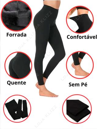 Imagem de Meia Calça Segunda Pele Térmica Flanelada Legging Unissex