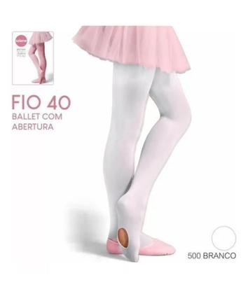 Imagem de Meia Calça Selene Ballet Fio 40 Com Abertura Jazz Infantil