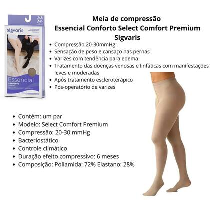 Imagem de Meia Calça Sigvaris 862 Premium 20-30 Mmhg Ponteira Fechada