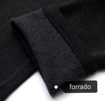 Imagem de Meia Calça Termica flanelada Com Botão Frente Forrado Quente Sem Pés inverno Masculina