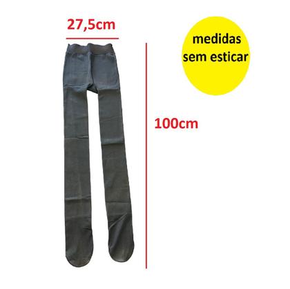 Imagem de Meia Calça Térmica Flanelada Segunda Pele Preta Adulto-2 un