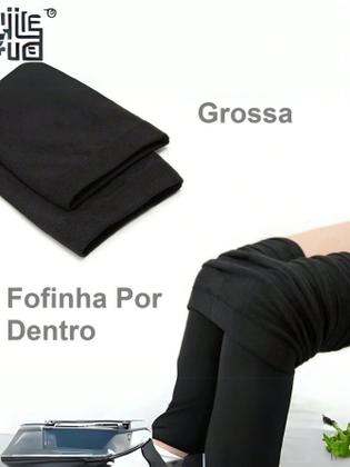 Imagem de Meia Calça Térmica Sem pé Fio 80 Grossa Flanelada Frio Segunda Pele