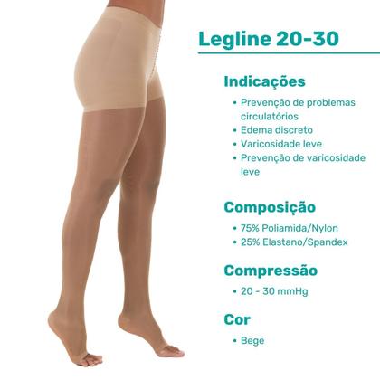 Meia Calça Venosan Legline 20-30 Pé Aberto Imagem de Meia Calça Venosan Legline 20-30 Pé Aberto