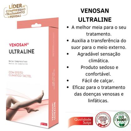 Imagem de Meia Calça Venosan Ultraline 4000 Compressão 20-30mmHg Pé Aberto Bege